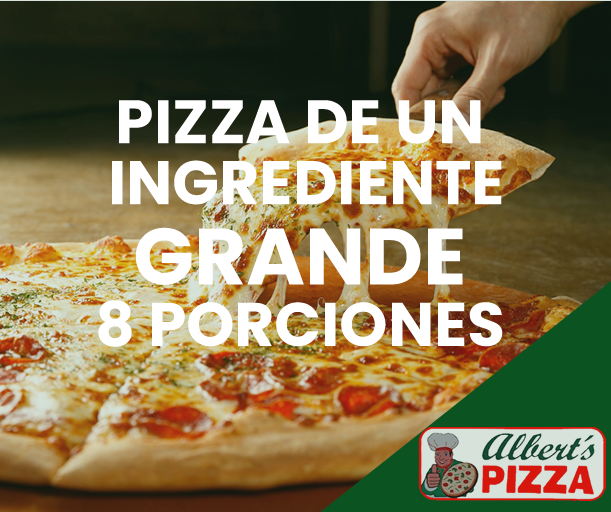 PIZZA DE UN INGREDIENTE GRANDE 8 PORCIONES